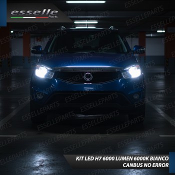 KIT LED H7 per Ssangyong Korando MK3 Dal 2013 Anabbaglianti 6000 LM 6000K Canbus