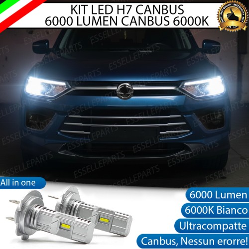 KIT LED H7 per Ssangyong Korando MK4 Anabbaglianti 6000 Lumen 6000K Canbus