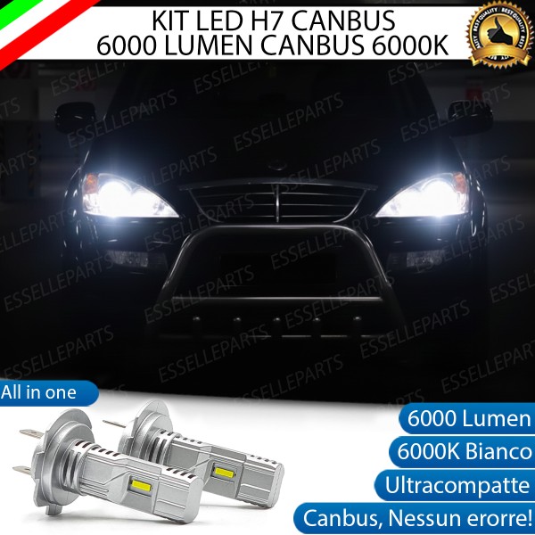 Kit LED H7 Ssangyong Kyron 6000K 6000 Lumen Canbus Compatte