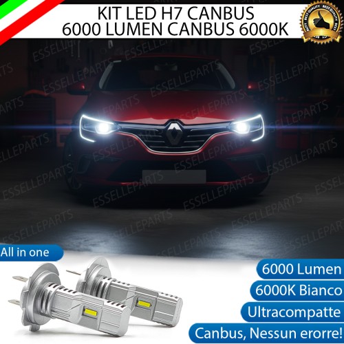 KIT LED H7 per Renault Megane 4 Anabbaglianti 6000 Lumen 6000K ALL IN ONE Canbus