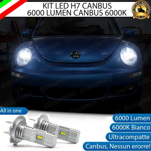 KIT LED H7 per VW New Beetle 1 Dal 07-2005 Anabbaglianti 6000 LM 6000K Canbus