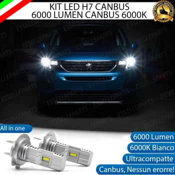 KIT LED H7 per Peugeot Partner MK3 Anabbaglianti 6000 Lumen 6000K BIANCO Canbus