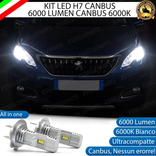 KIT LED H7 per Peugeot 2008 Anabbaglianti 6000 Lumen 6000K ALL IN ONE Canbus