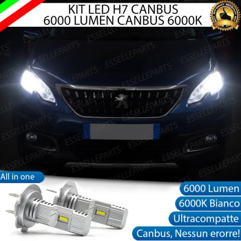 KIT LED H7 per Peugeot 2008 Anabbaglianti 6000 Lumen 6000K ALL IN ONE Canbus