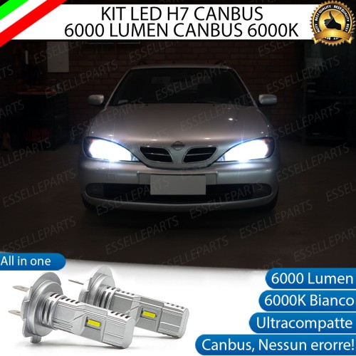 KIT LED H7 per Nissan Primera MK2 Anabbaglianti 6000 Lumen 6000K BIANCO Canbus
