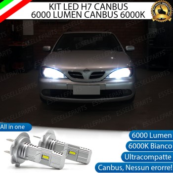 KIT LED H7 per Nissan Primera MK2 Anabbaglianti 6000 Lumen 6000K BIANCO Canbus