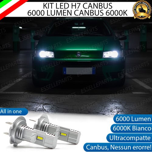 KIT LED H7 per Fiat Punto 188 Fino al 2000 Anabbaglianti 6000 LM 6000K Canbus