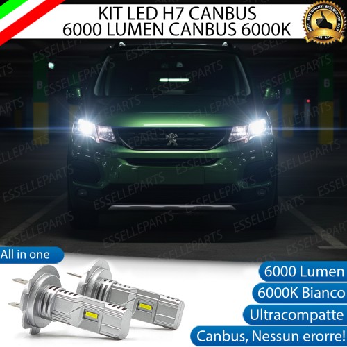 KIT LED H7 per Peugeot Rifter Anabbaglianti 6000 Lumen 6000K ALL IN ONE Canbus