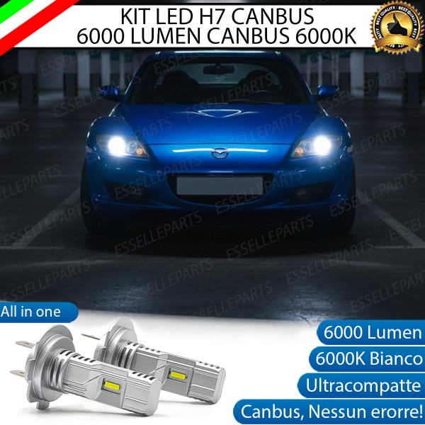 Kit LED H7 Mazda RX-8 6000K 6000 Lumen Canbus Compatte