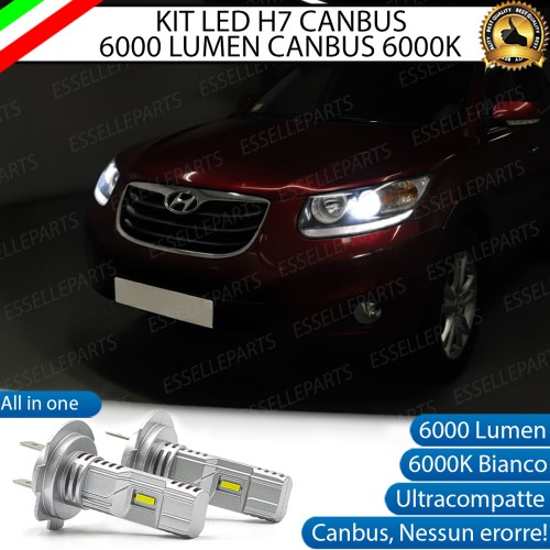 KIT LED H7 per Hyundai Santa Fè MK2 Anabbaglianti 6000 Lumen 6000K BIANCO Canbus