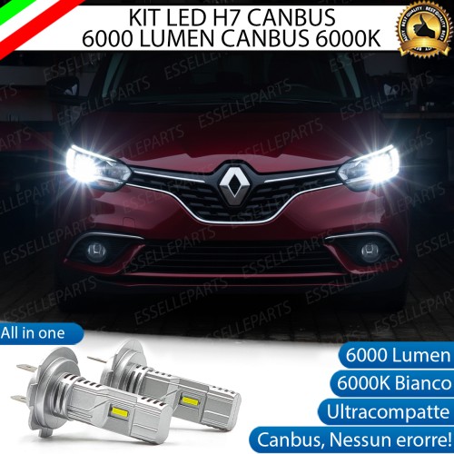 KIT LED H7 per Renault Scenic 4 Anabbaglianti 6000 Lumen 6000K ALL IN ONE Canbus