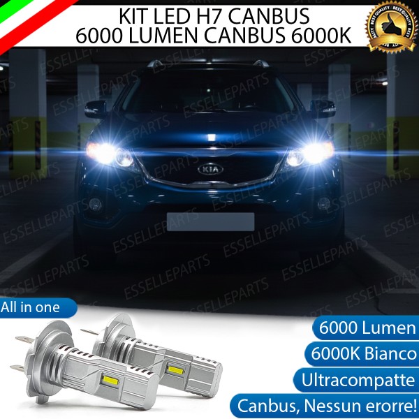 KIT LED H7 per Kia Sorento 2 Fino al 2012 Anabbaglianti 6000 Lumen 6000K Canbus