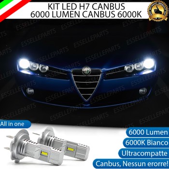 KIT LED H7 per Alfa Romeo Spider Anabbaglianti 6000 Lumen 6000K BIANCO Canbus