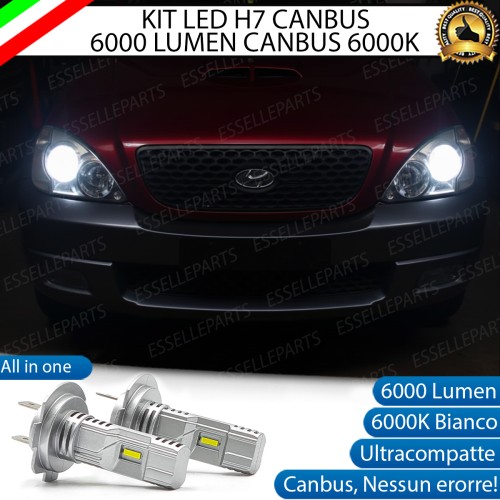 KIT LED H7 per Hyundai Terracan Anabbaglianti 6000 Lumen 6000K ALL IN ONE Canbus
