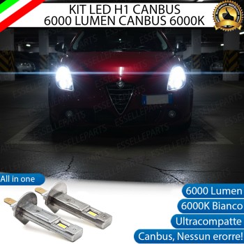 Kit Led H1 Abbaglianti Alfa Giulietta dal 2014 6000 Lumen 6000k Bianco Canbus