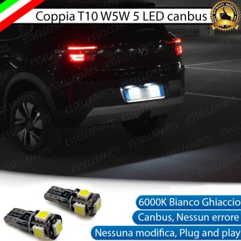 COPPIA LUCI TARGA T10 5 LED CANBUS PER OPEL FRONTERA MK2