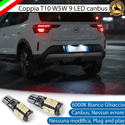 COPPIA LUCI TARGA T10 9 LED CANBUS PER OPEL FRONTERA MK2