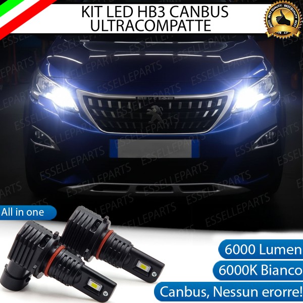 Kit LED HB3 Peugeot 3008 MK2 Abbaglianti Canbus 6000K Bianco