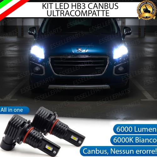 Kit LED HB3 per Peugeot 3008 Restyling Abbaglianti 6000 Lumen 6000K Canbus