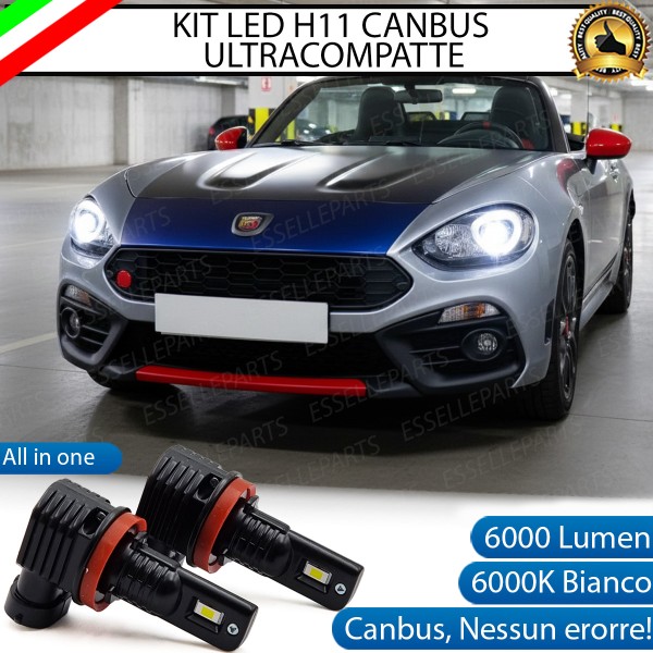 Kit Full LED H11 Abarth 124 Spider 6000 Lumen 6000K Canbus