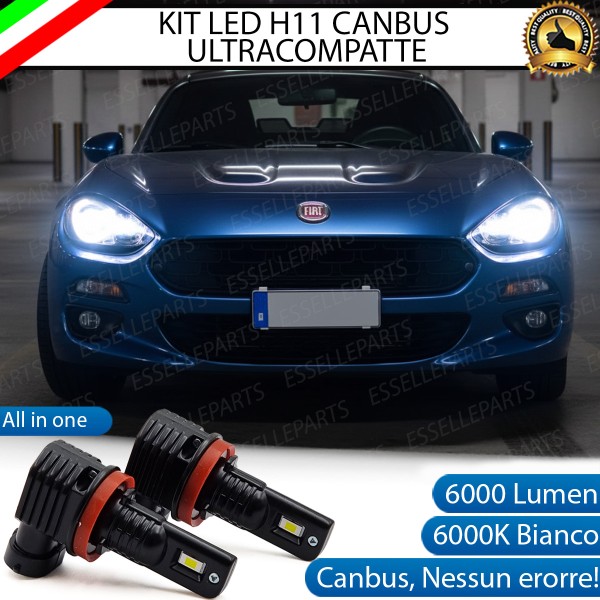 Kit Full LED H11 Fiat 124 Spider 6000 Lumen 6000K Canbus