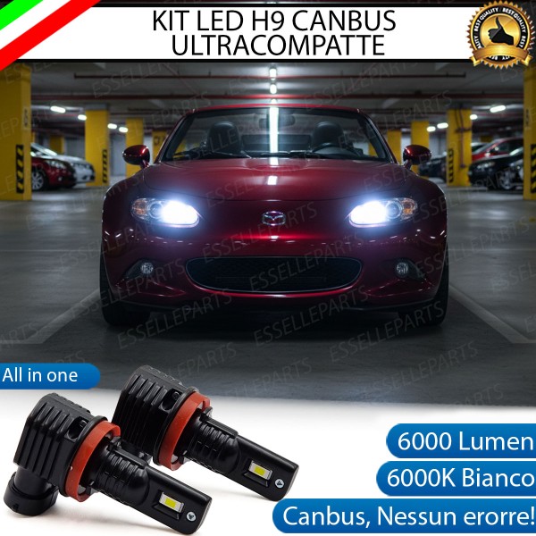 Kit LED H9 Mazda MX-5 MK3 fino 2008 Canbus 6000K 6000 Lumen
