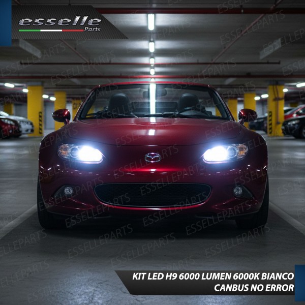 Kit LED H9 Mazda MX-5 MK3 fino 2008 Canbus 6000K 6000 Lumen