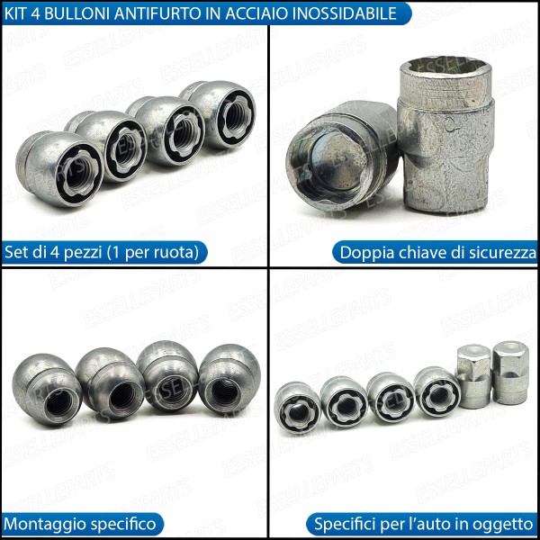 Bulloni Antifurto Ruote Honda S2000 Con Cerchi In Lega o Ferro