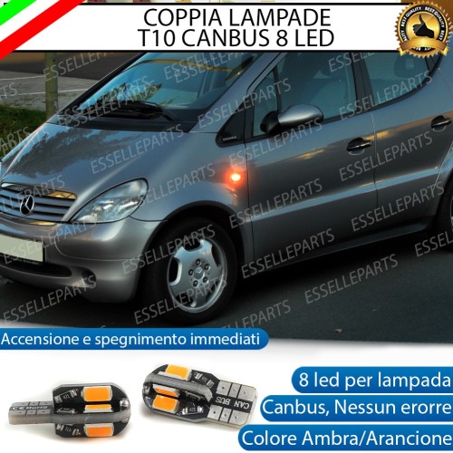 Coppia Lampade T10 W5W 8 LED per Frecce Laterali Mercedes Classe A W168