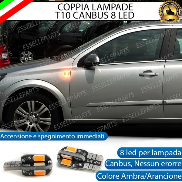 Coppia Lampade T10 W5W 8 LED per Frecce Laterali Opel Astra H