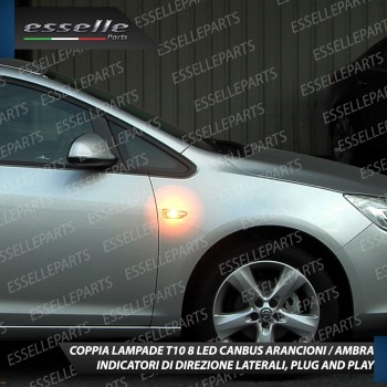 Coppia Lampade T10 W5W 8 LED per Frecce Laterali Opel Astra J Coppia Lampade T10 W5W 8 LED per Frecce Laterali Opel Astra J
