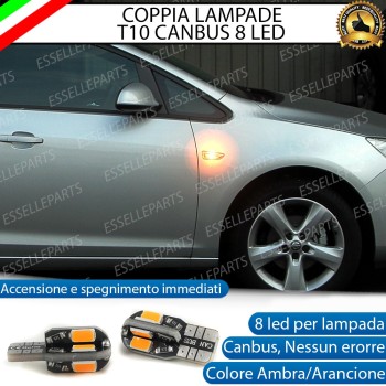 Coppia Lampade T10 W5W 8 LED per Frecce Laterali Opel Astra J Coppia Lampade T10 W5W 8 LED per Frecce Laterali Opel Astra J
