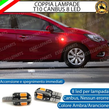 Coppia Lampade T10 W5W 8 LED per Frecce Laterali Opel Corsa E Coppia Lampade T10 W5W 8 LED per Frecce Laterali Opel Corsa E