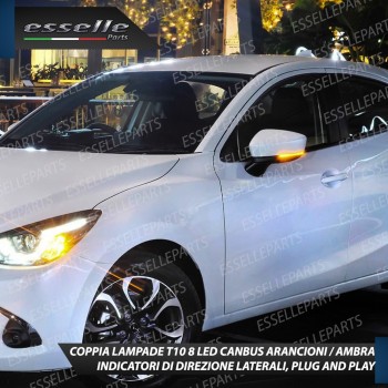 Coppia Lampade T10 W5W 8 LED per Frecce Laterali Mazda 2 II
