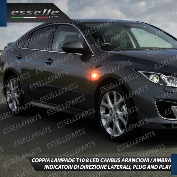 Coppia Lampade T10 W5W 8 LED per Frecce Laterali Mazda 6 II