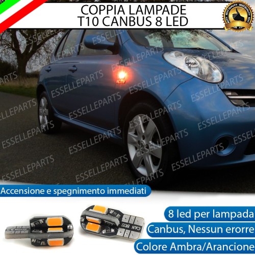 Coppia Lampade T10 W5W 8 LED per Frecce Laterali Nissan Micra III