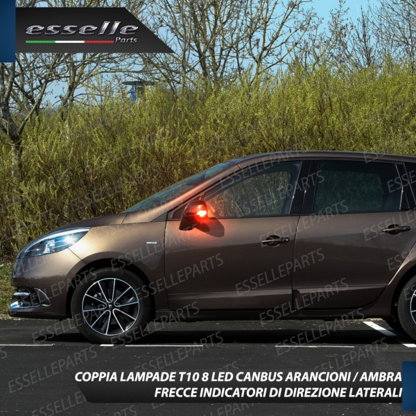 Coppia Lampade T10 W5W 8 LED per Frecce Laterali Renault Scenic 3