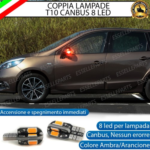 Coppia Lampade T10 W5W 8 LED per Frecce Laterali Renault Scenic 3
