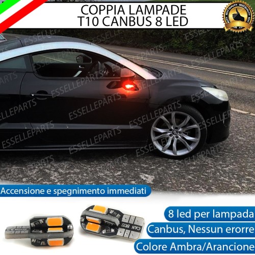 Coppia Lampade T10 W5W 8 LED per Frecce Laterali Peugeot RCZ