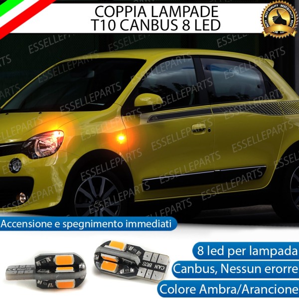Coppia Lampade T10 W5W 8 LED per Frecce Laterali Renault Twingo 3