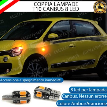 Coppia Lampade T10 W5W 8 LED per Frecce Laterali Renault Twingo 3
