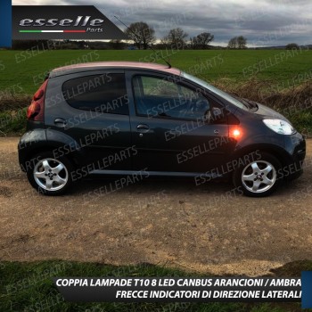 Coppia Lampade T10 W5W 8 LED per Frecce Laterali Peugeot 107