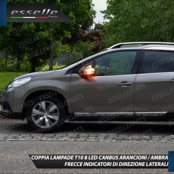 Coppia Lampade T10 W5W 8 LED per Frecce Laterali Peugeot 2008