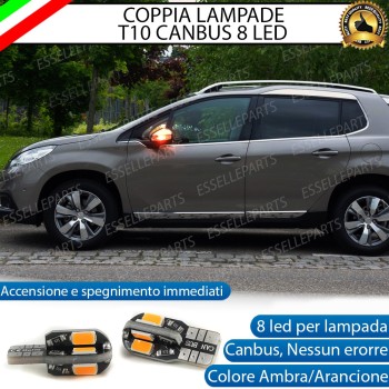 Coppia Lampade T10 W5W 8 LED per Frecce Laterali Peugeot 2008