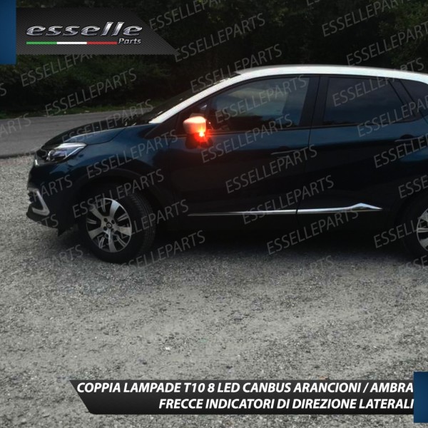 Coppia Lampade T10 8 LED Frecce Laterali Per Renault Captur Restyling Canbus