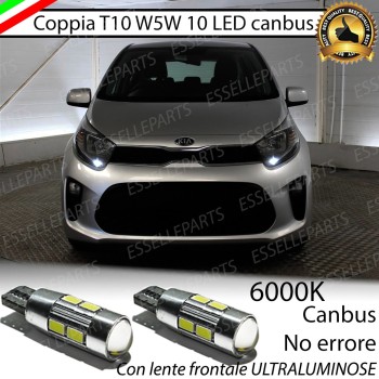 Coppia Lampade T10 W5W 10 LED Canbus 6000K Kia Picanto MK3 JA