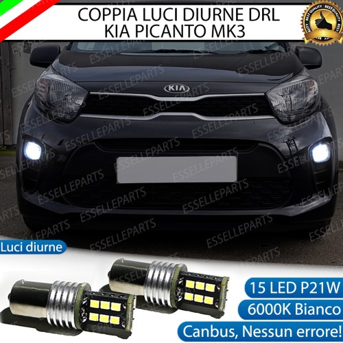 Coppia lampade Luci Diurne DRL 15 LED BA15S P21W Kia Picanto 2 JA