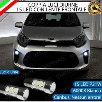 Coppia Luci di Posizione / Diurne 15 LED P21W Kia Picanto MK3 JA