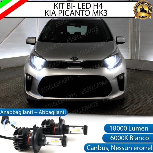 Kit Full LED H4 18000 Lumen 6000K bianco KIA PICANTO JA con fari a parabola