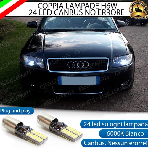 Coppia luci di posizione H6W 24 LED Canbus 6000K bianco Audi A4 B5 con xenon di serie